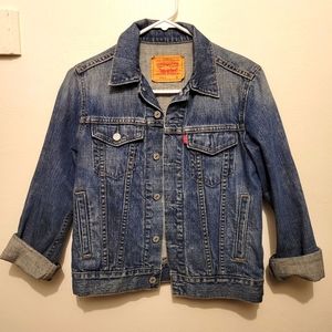 Levi's 57511 women's denim original trucker jacket, medium, medium wash